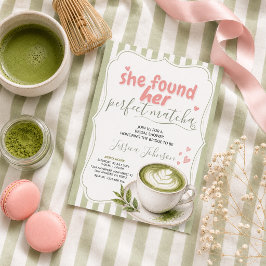 Matcha Bröllopsdusch Inbjudan Grönt Te