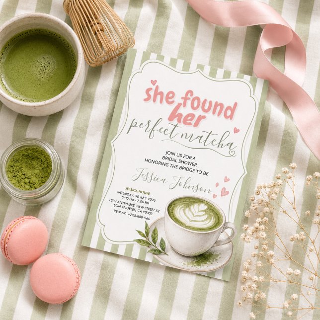 Matcha Bröllopsdusch Inbjudan Grönt Te (Skapare uppladdad)