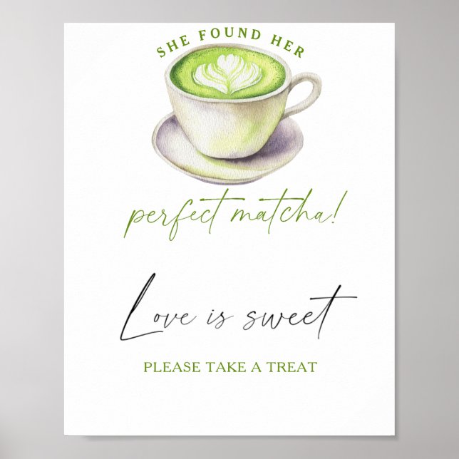Matcha bröllopsdusch Kärlek är sött ta en godis Poster (Framsidan)