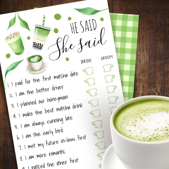 Matcha Bröllopsdusch Spelkort Flygblad (Skapare uppladdad)