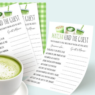 Matcha Bröllopsduschspel Hitta Gästkort Flygblad