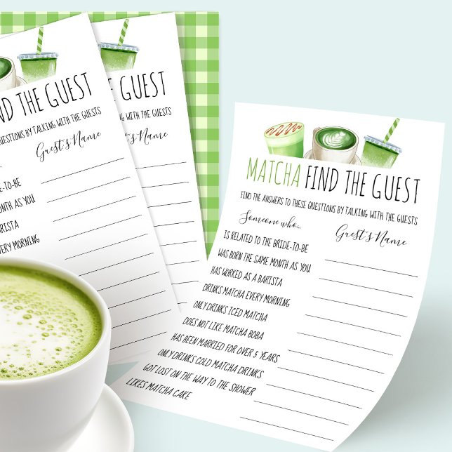 Matcha Bröllopsduschspel Hitta Gästkort Flygblad (Skapare uppladdad)