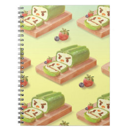 Matcha Cake Roll Illustration Anteckningsbok