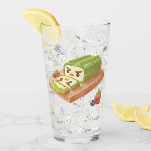 Matcha Cake Roll Illustration Glaskopp (Framsida Ice)