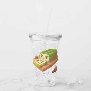 Matcha Cake Roll Illustration Take Away Mugg