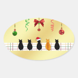 Matcha Chic Sticker med julklappar Ovalt Klistermärke