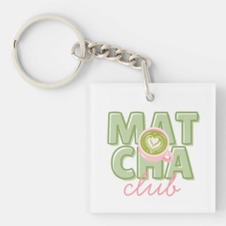 Matcha Club Grön och Rosa Estetisk Söt Bakre Tryck
