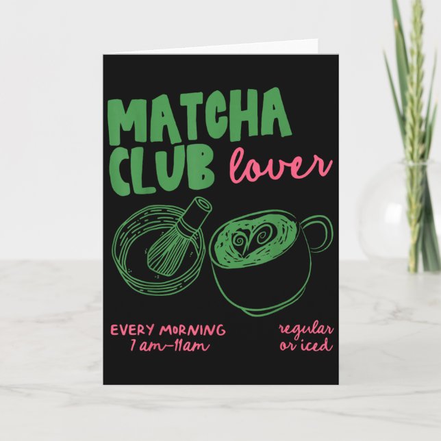 Matcha Club Regular Eller Isgrön Te Matcha Latte  Kort (Framsida)