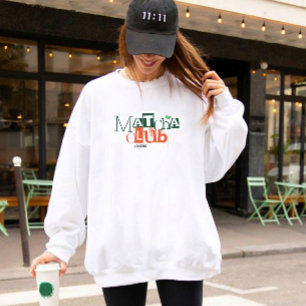 Matcha Club T-Shirt – Estetisk Matcha Älskare Tee Lång Ärmad Tröja