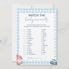 Matcha de smådjuren Vinter Baby Shower-spel Inbjudningar