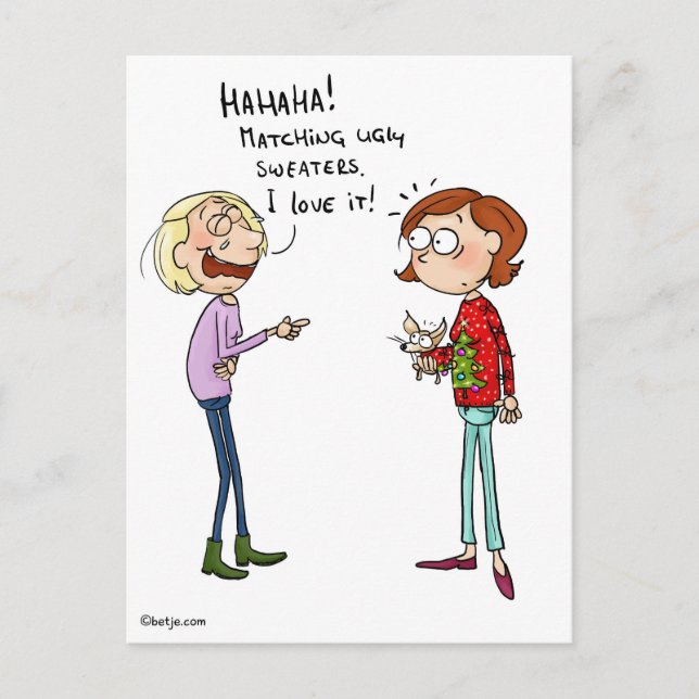 Matcha den fula tröjavykortet vykort (Framsida)