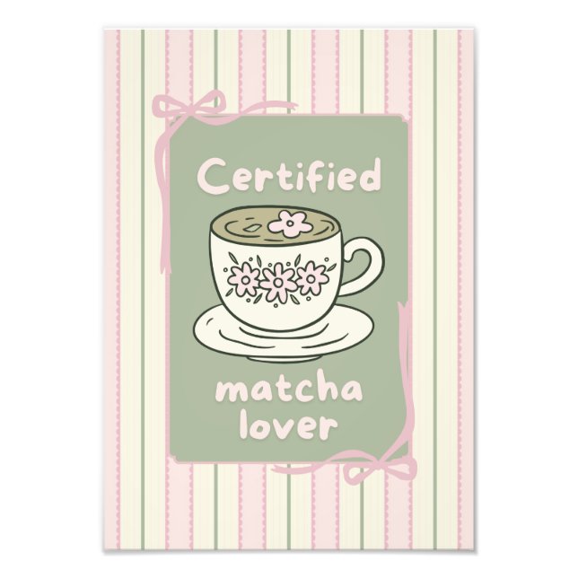 Matcha dryck affisch väggkonst  fototryck (Framsidan)