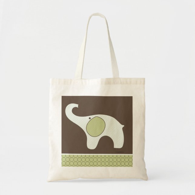 Matcha elefantbabyen hänga lös tygkasse (Framsidan)