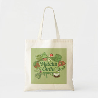 "Matcha Girlie" Estetisk Canvas Toteväska - Grön Tygkasse