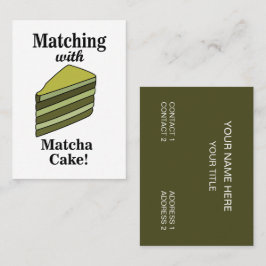 Matcha grön tårta mat visitkort