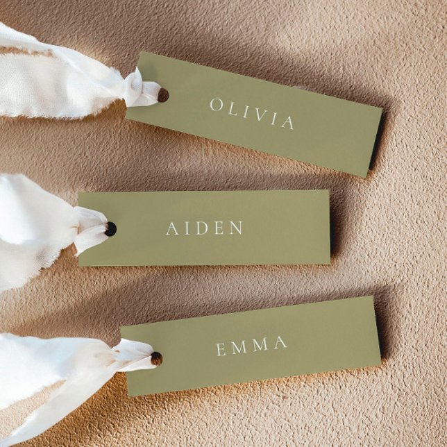 Matcha Gröna Bröllopsnamn Platskort Inbjudningar (Delivered untrimmed)