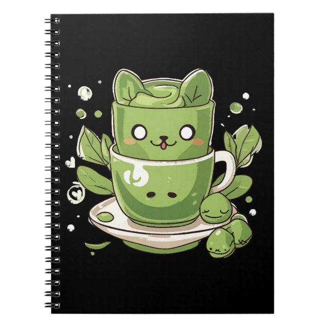 matcha grönt te anteckningsbok (Framsidan)