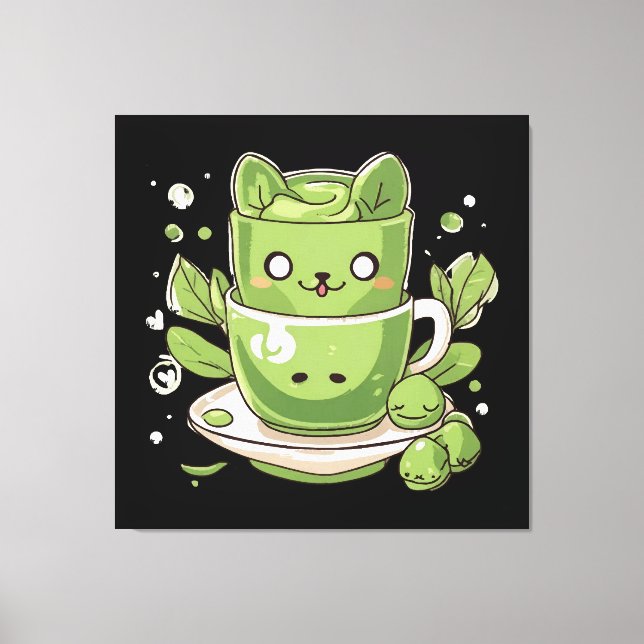 matcha grönt te canvastryck (Framsida)