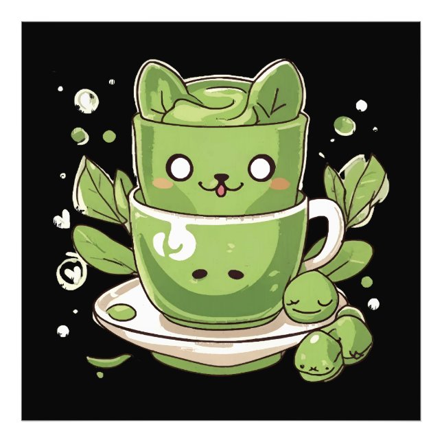 matcha grönt te fototryck (Framsidan)