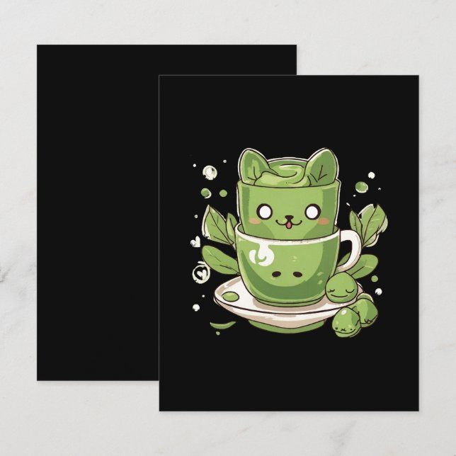 matcha grönt te tilläggskort (Fram/baksida)