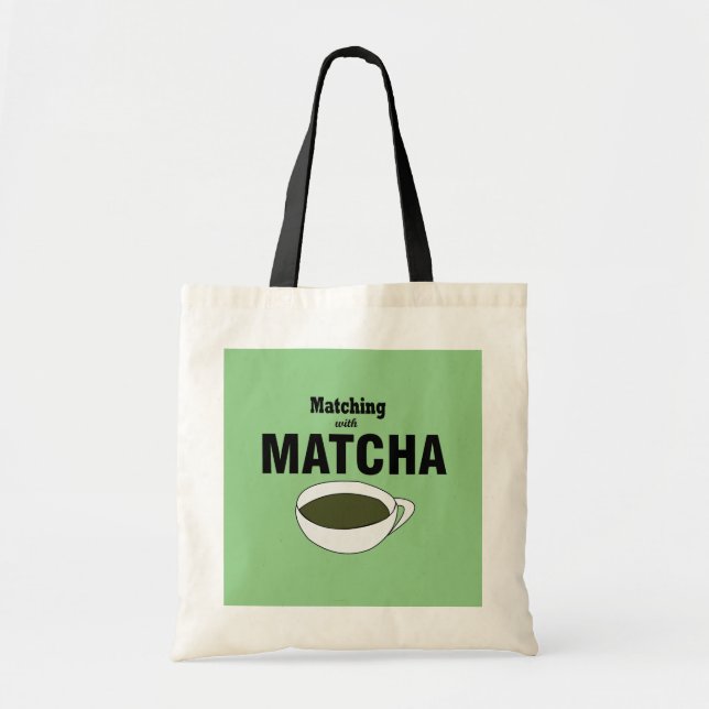 Matcha grönt te tygkasse (Framsidan)