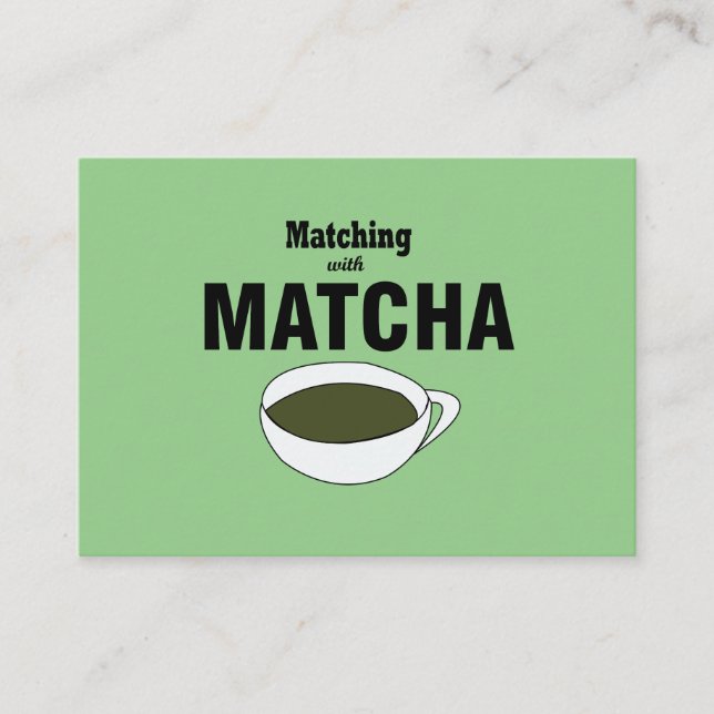 Matcha grönt te visitkort (Framsida)