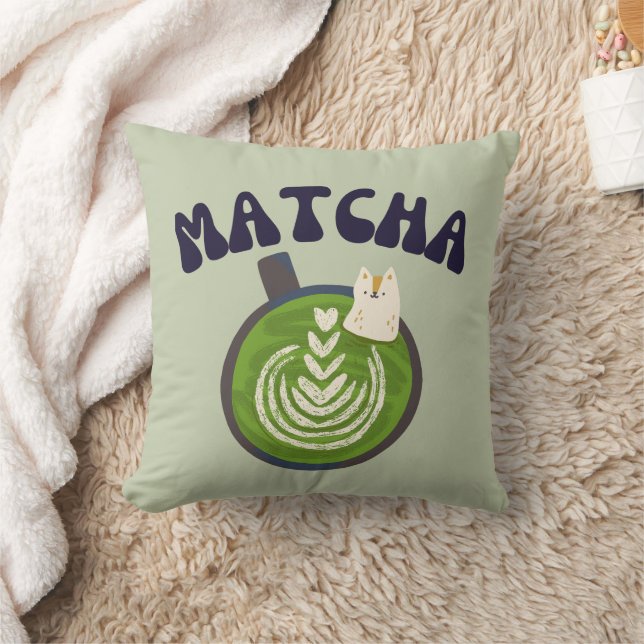 Matcha Grönt Tea, allt är bättre med matcha Kudde (Filt)