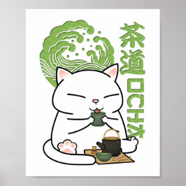 Matcha Grönt Tea Cat Poster