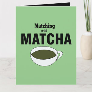 Matcha Grönt Tea Hälsning Kort
