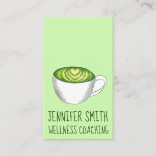Matcha Grönt Tea Latte Zen Hälsa Meditation Spa Visitkort