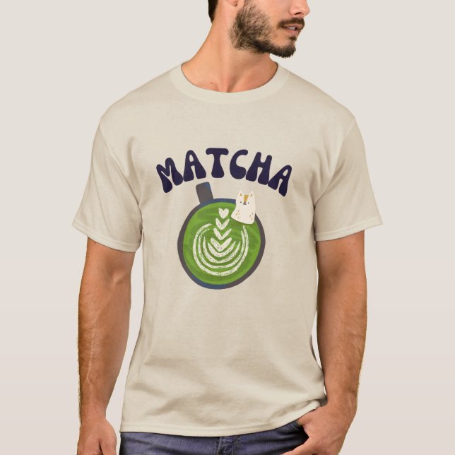 Matcha Grönt Tea, Matcha Latte T-Shirt (Framsida)