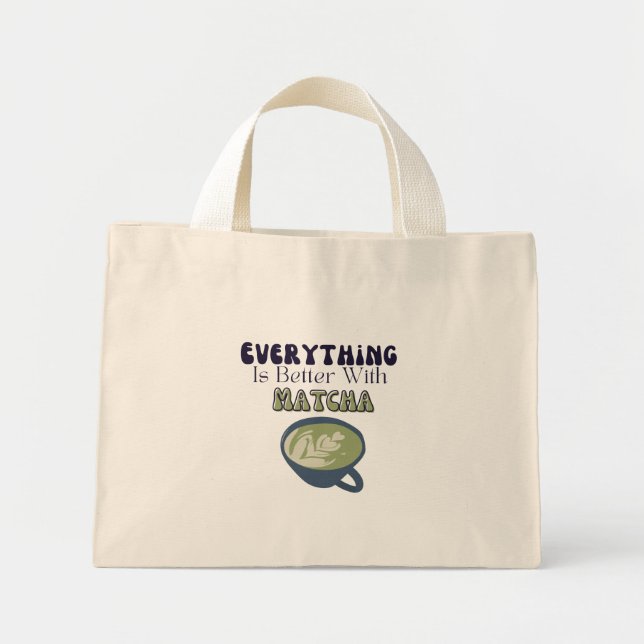 Matcha Grönt Tea Mini Tygkasse (Framsidan)