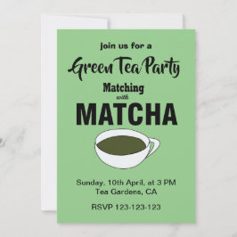 Matcha Grönt Tea Party Inbjudningar