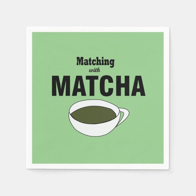 Matcha Grönt Tea Party Pappersservett (Framsidan)