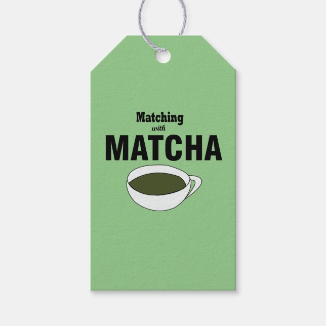 Matcha Grönt Tea Party Presentetikett (Framsidan)