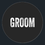 Matcha hämta Redo Bride och Groom Bröllop Gro Runt Klistermärke<br><div class="desc">Matcha hämta Redo Bride och Groom Bröllop Groom 1</div>