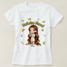 Matcha Humör Estetisk Design Söt Grönt Te Vibbar T Shirt