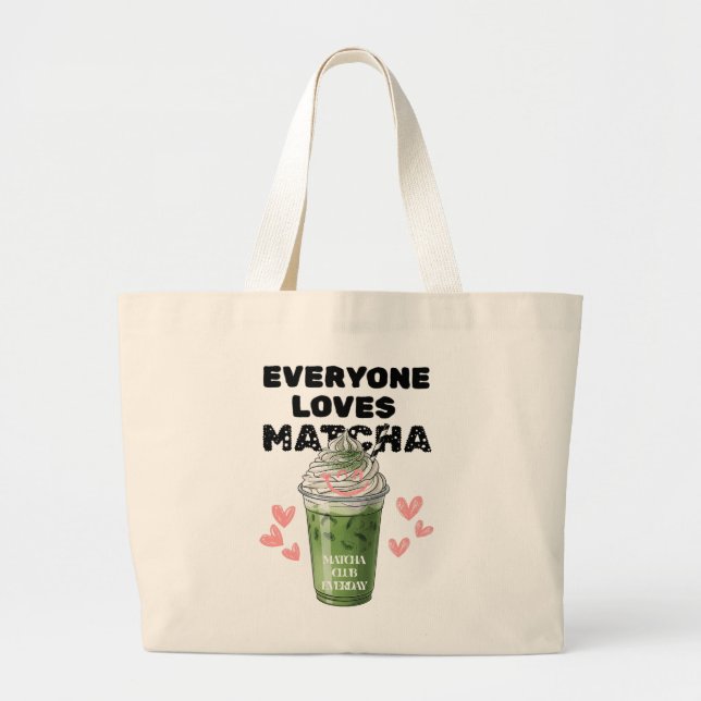 Matcha Iced Latte Söt Vispad Grädde Matcha  Jumbo Tygkasse (Framsidan)