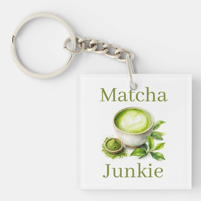 Matcha Junkie Nyckelring (Framsidan)