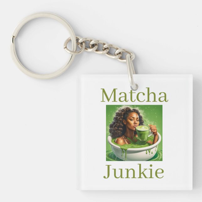Matcha Junkie Nyckelring (Framsidan)