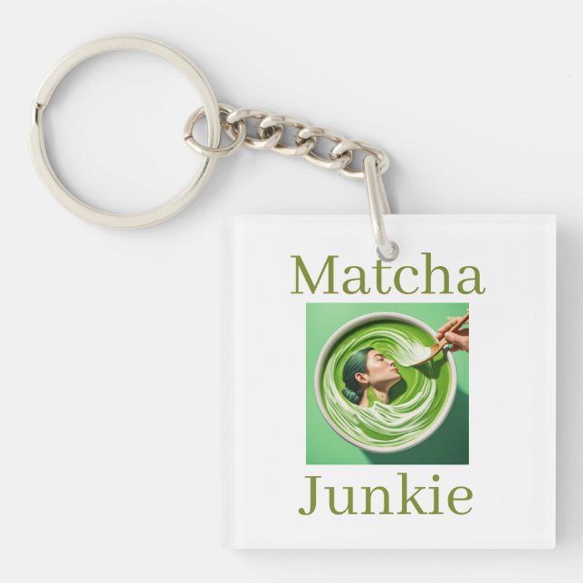 Matcha Junkie Nyckelring (Framsidan)