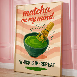 Matcha Kökkredskap Dricker älskare Trendig Vägg Po Poster