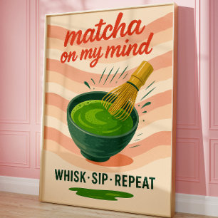 Matcha Kökkredskap Dricker älskare Trendig Vägg Po Poster