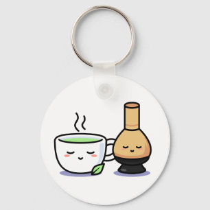 Matcha Kopp Whisk Japansk Grönt Tea Tecknad Nyckelring