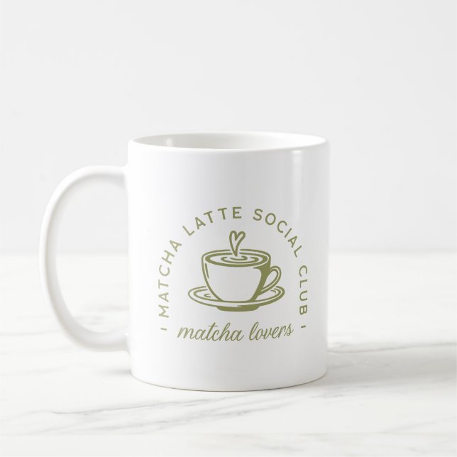 Matcha latte älskare klubb  grönt kaffemugg (Vänster)