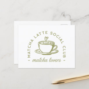Matcha latte älskare klubb  grönt vykort