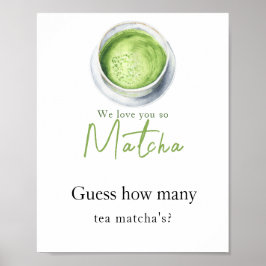 Matcha Latte Baby dusch - Hur många tematcher är? Poster