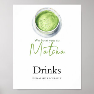 Matcha Latte Baby shower - Drycker Poster