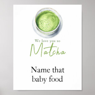 Matcha Latte Baby shower - Namnge den här barnmate Poster