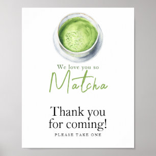 Matcha Latte Baby shower - Tack för att du kom Poster